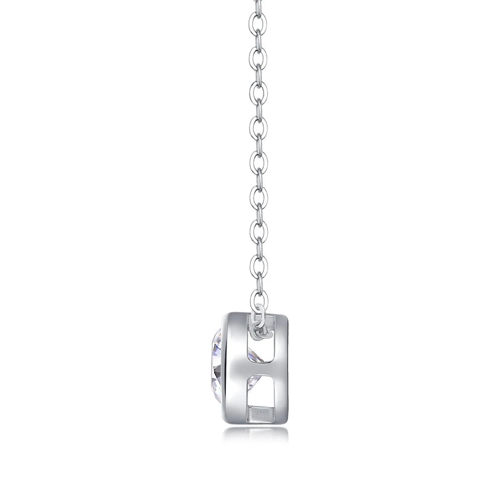 CBTB Sterling Silver Moissanite Cross Pendant Necklace