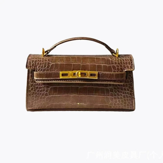 JW PEI Crocodile Embossed Top Handle Crossbody Handbag