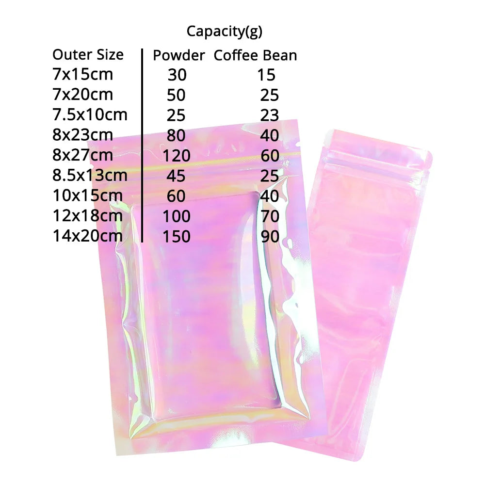VoluPack Holographic Self Sealing Resealable Jewelry Packaging Pouches
