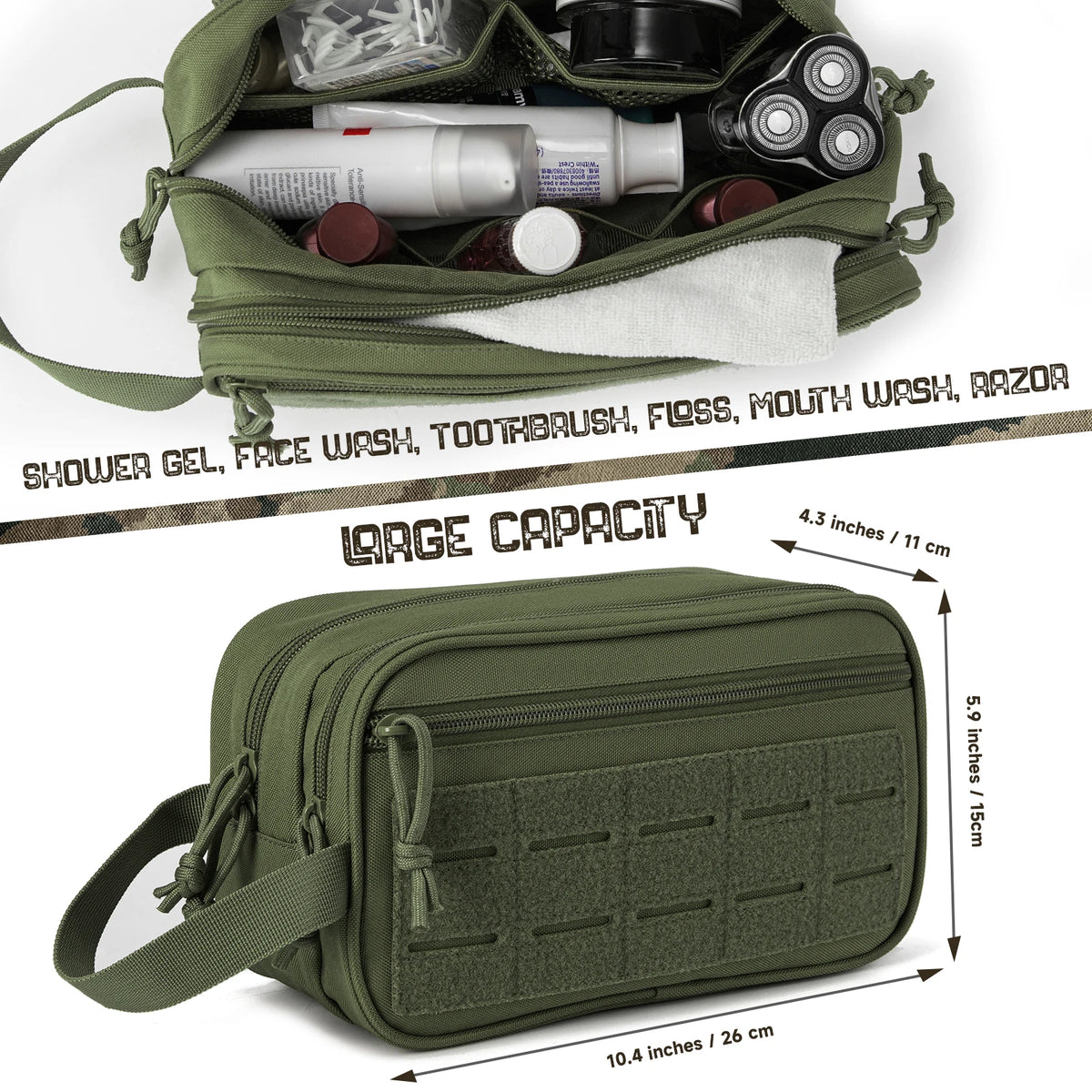 Tactical Toiletry Bag For Men Hygiene Bag Mens Shaving Kit Travel shower Bag Waist BackpackTool Molle Pouches Small Dopp Kit