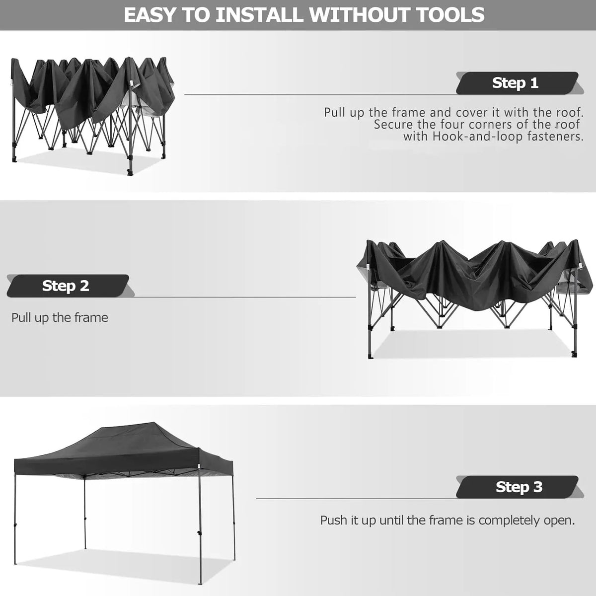 COBIZI Heavy Duty Pop Up Canopy Tent With Four Sidewalls