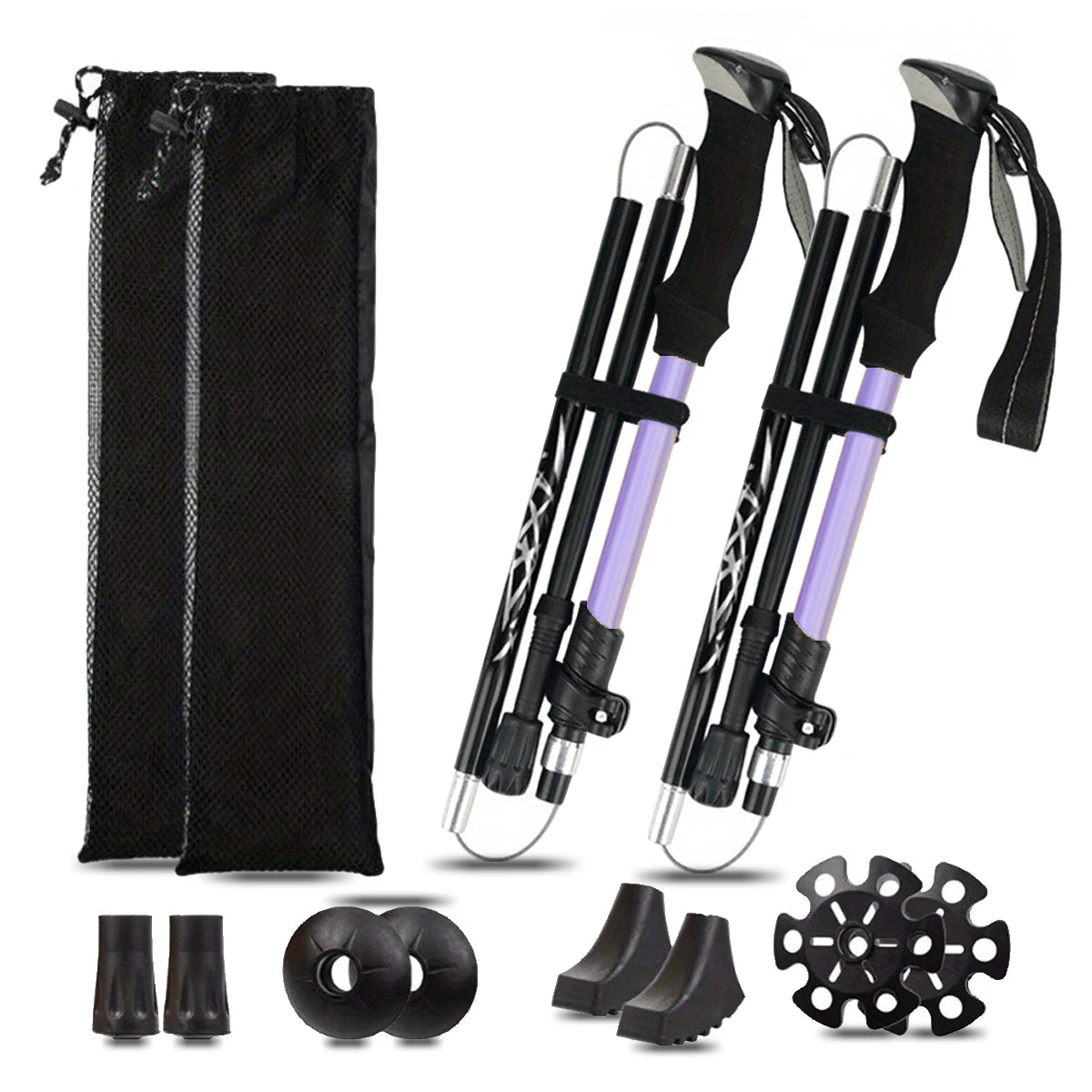Ultralight Aluminum Folding Trekking Pole for Hiking and Mountaineering