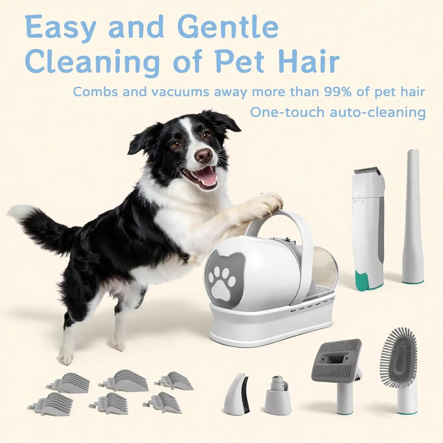 Dog Grooming Vacuum Kit 7 in 1 Deshedding and Trimming