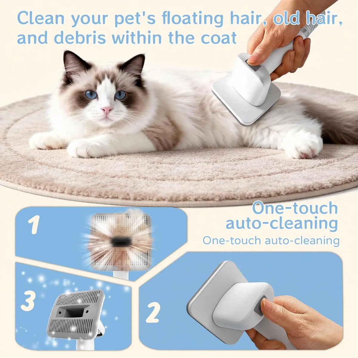 Dog Grooming Vacuum Kit 7 in 1 Deshedding and Trimming