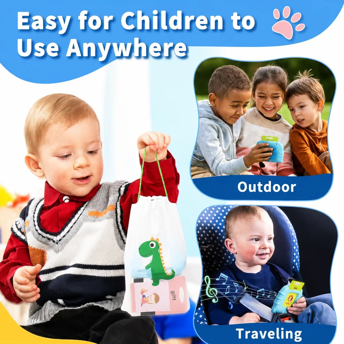 Talking Sight Words Flash Cards Educational Speech Therapy Learning Toy