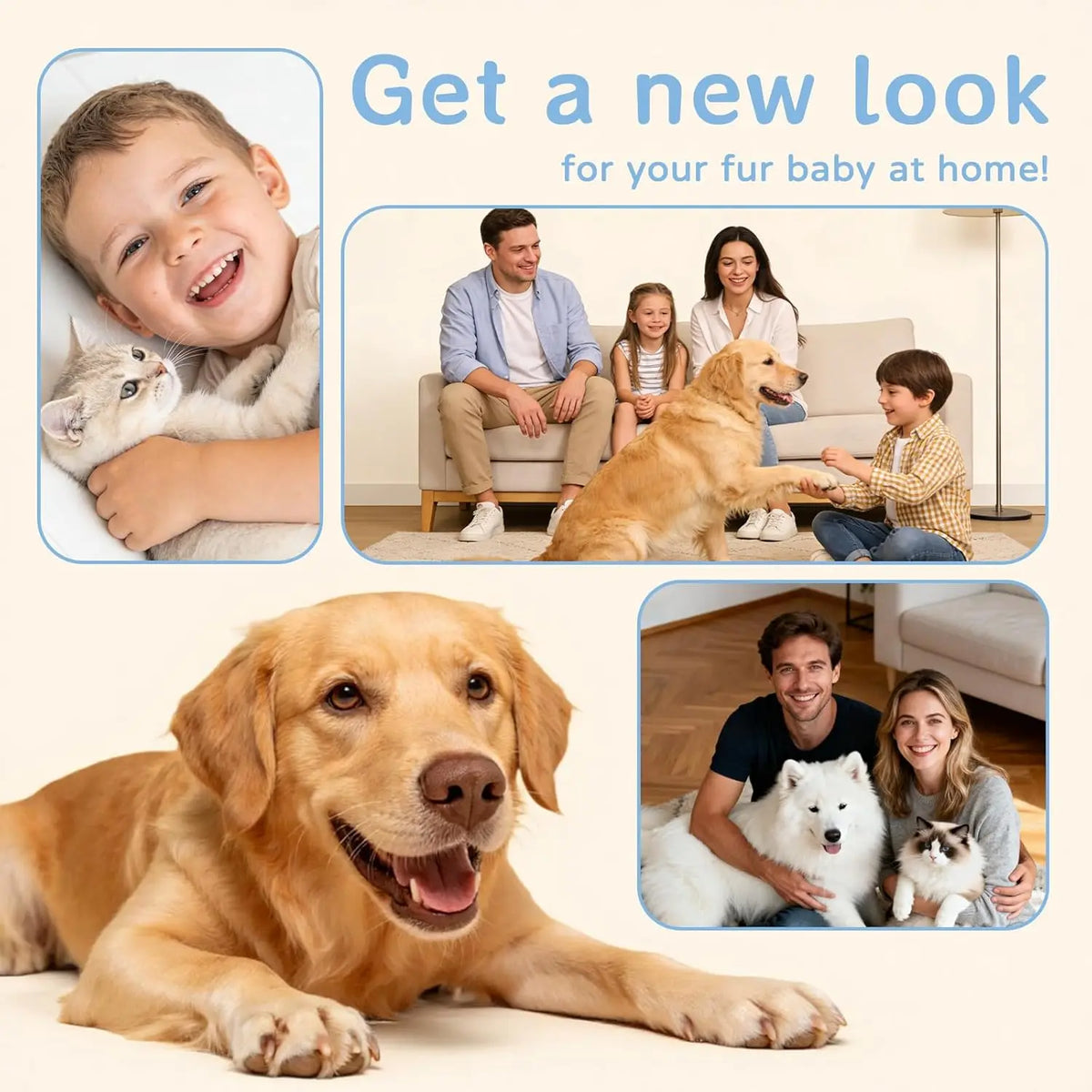 Dog Grooming Vacuum Kit 7 in 1 Deshedding and Trimming