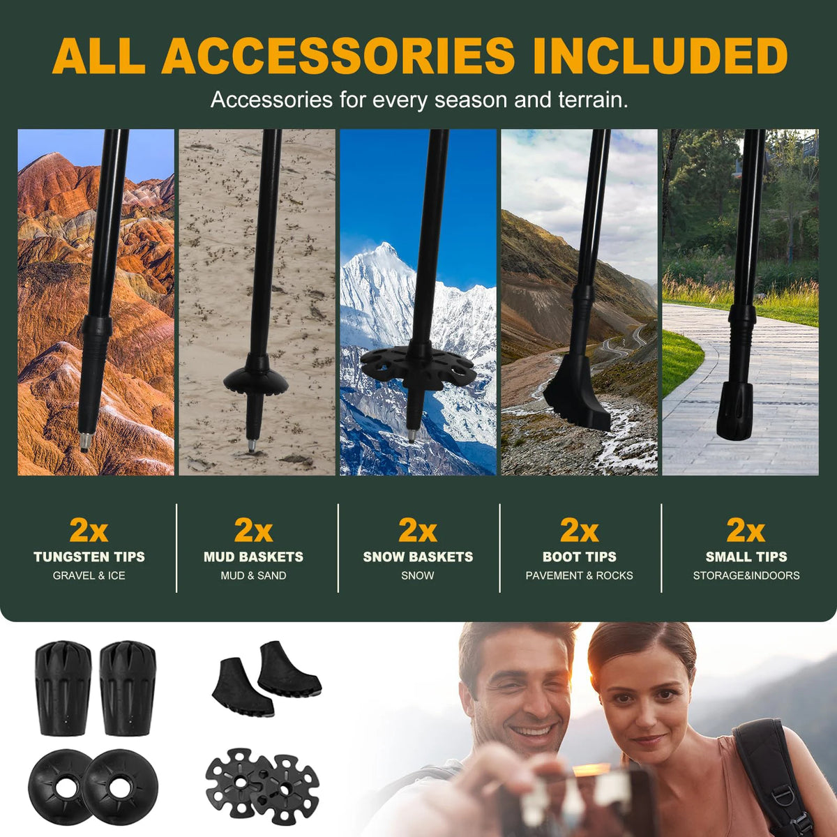Ultralight Aluminum Folding Trekking Pole for Hiking and Mountaineering