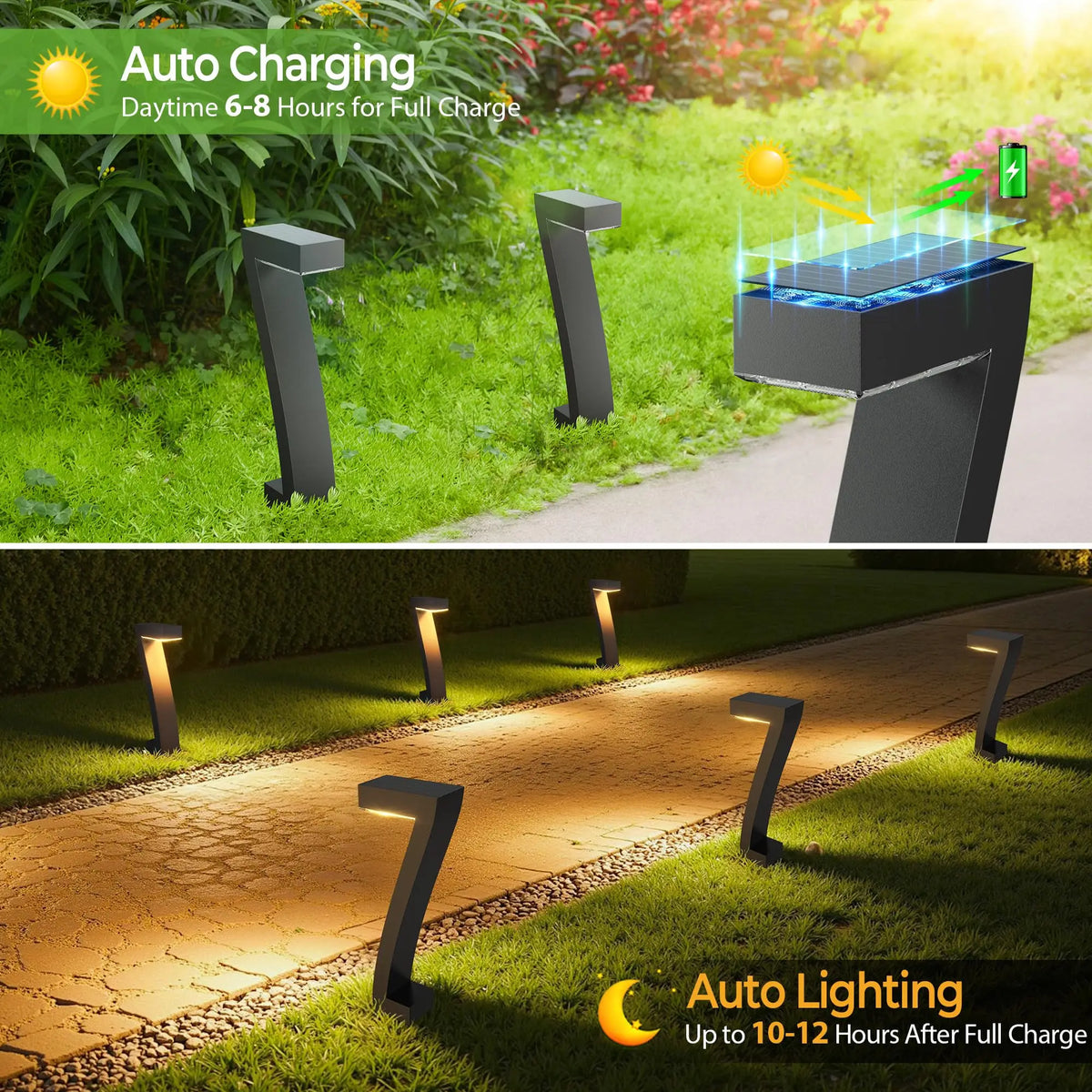 Bright LED Solar Pathway Lights for Garden Yard and Driveway