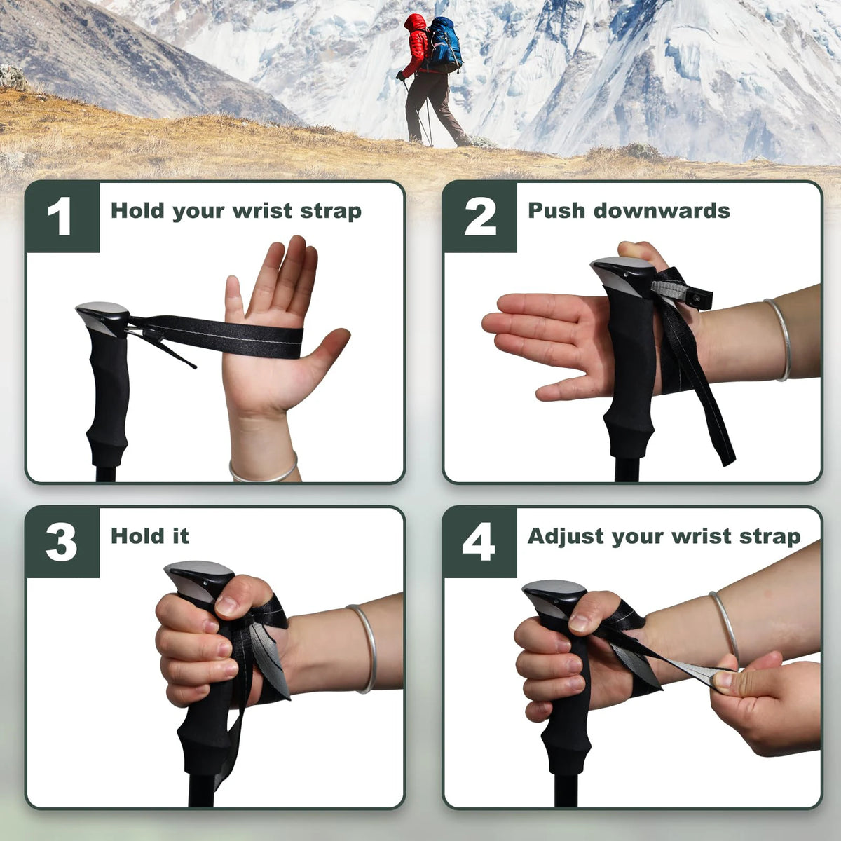Ultralight Aluminum Folding Trekking Pole for Hiking and Mountaineering