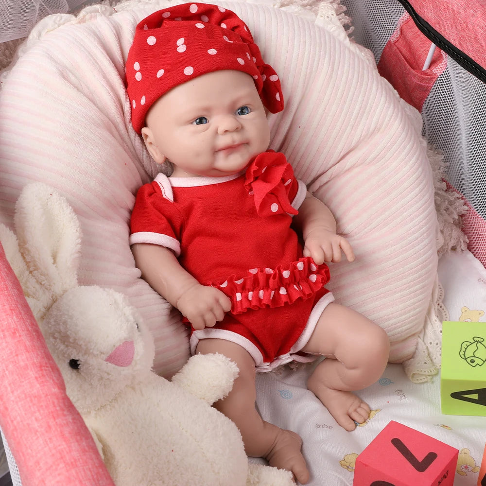 IVITA 14inch 1.65kg 100% Silicone Bebe Reborn Doll Soft Lifelike Baby DIY Blank Handmade Toys Realistic Girl Baby Dolls for Children  Adult Christmas Collectors Gift