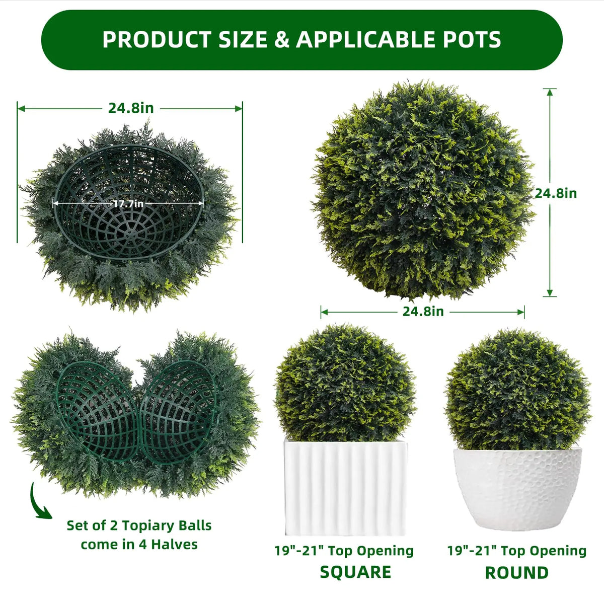 Studyset Topiary Cedar Balls Outdoor Decor Set Of 2