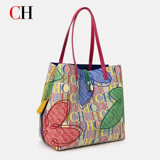 CH Bucket Bag 2026 New Niche Lightweight Shoulder Bag Underarm Bag Commuter Large Capacity Genuine Leather Texture Basket Bag