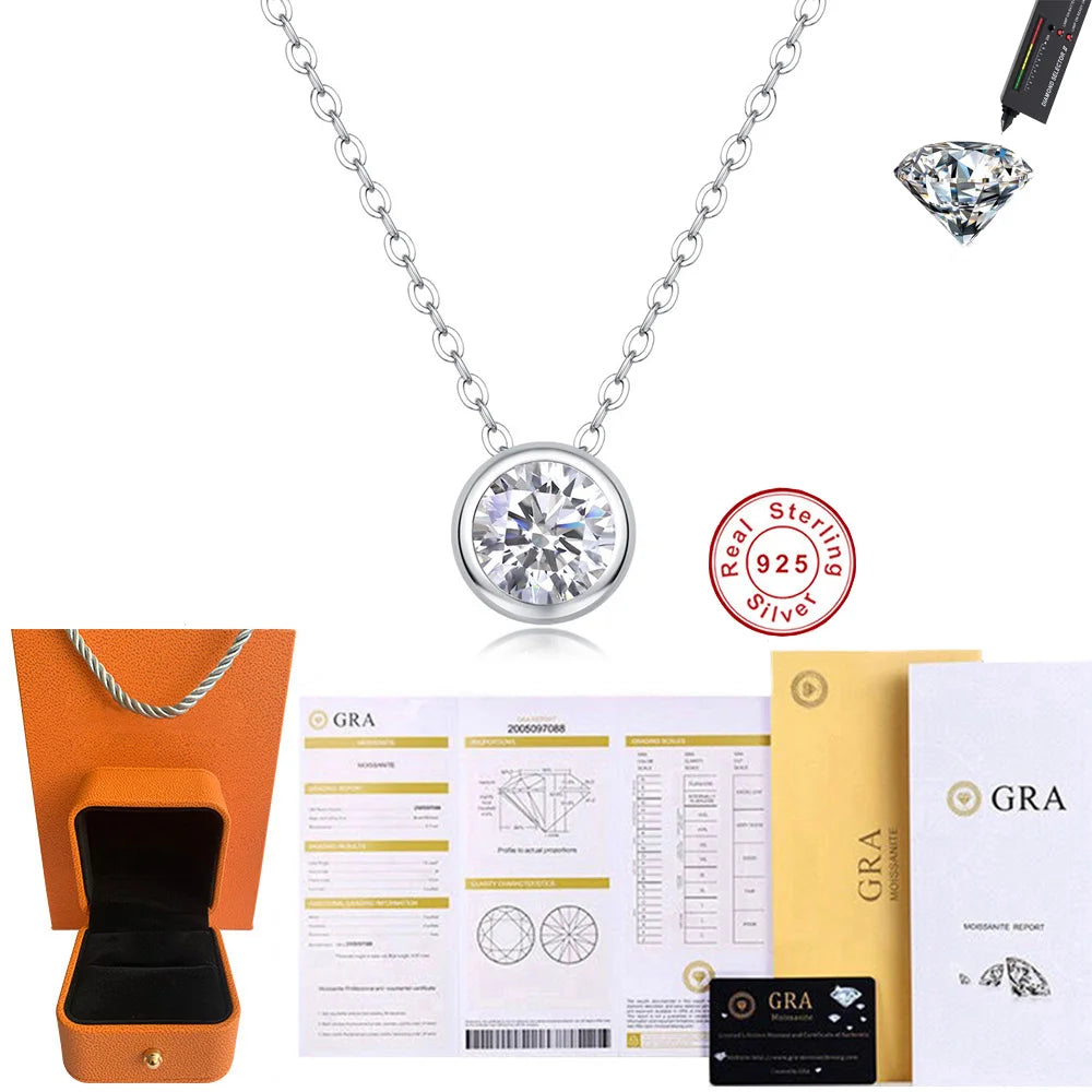 CBTB Sterling Silver Moissanite Cross Pendant Necklace