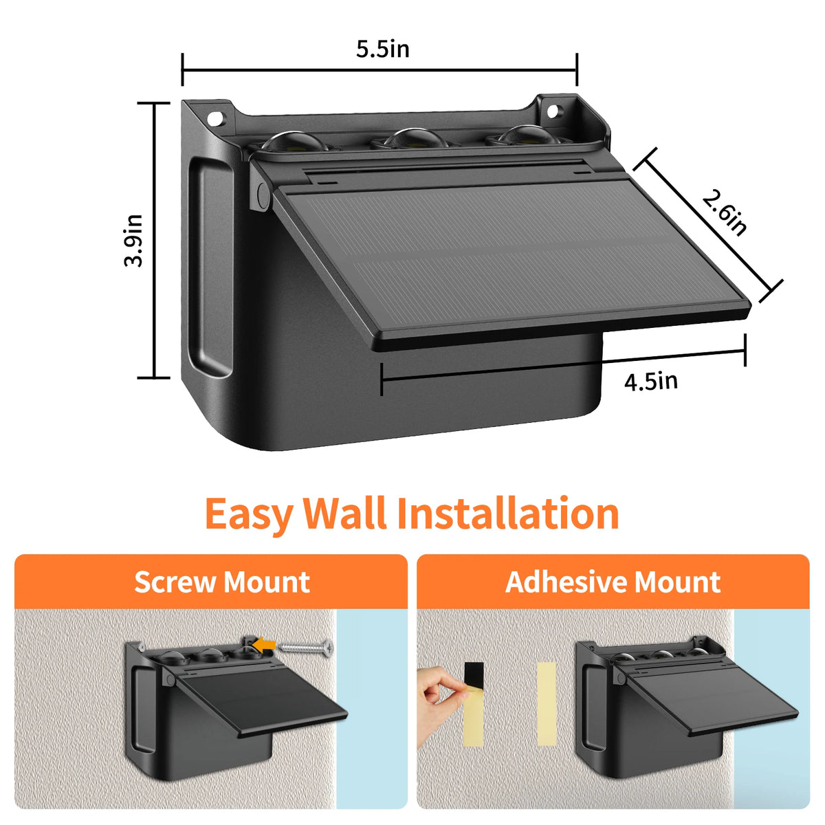 Intelamp Solar Wall Lights 2 Pack With Remote IP65 Waterproof