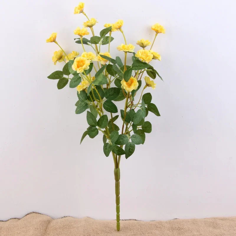 Youyouhuan Artificial Silk Rose Garden Decor Bouquet 15 Heads