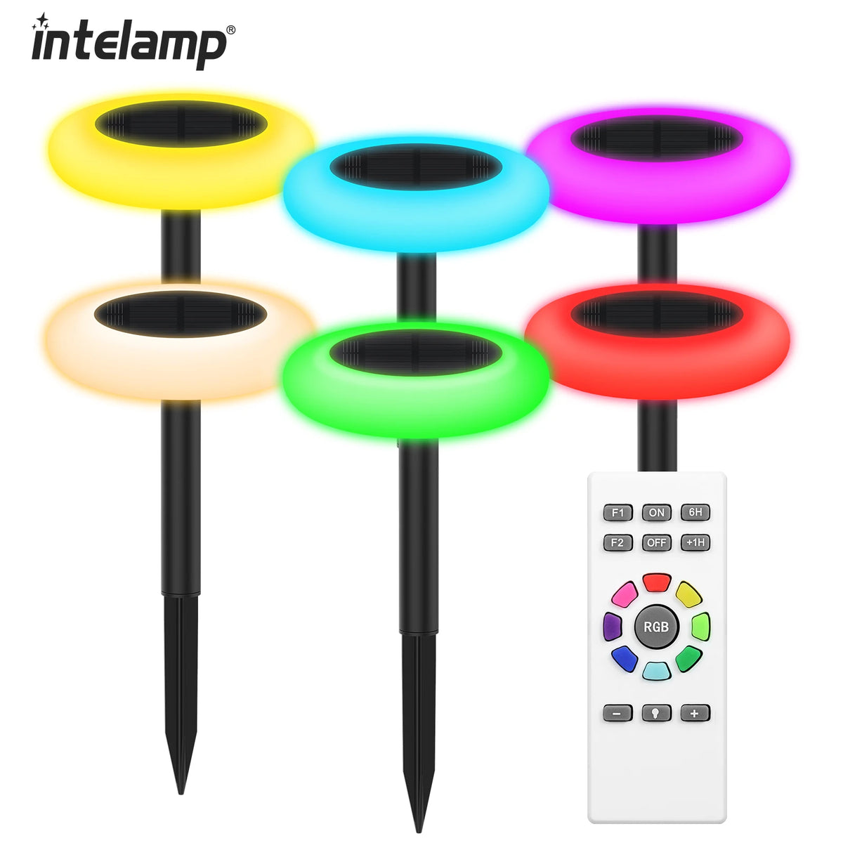 Intelamp Outdoor Solar Pathway Lights for Garden Landscape Walkways