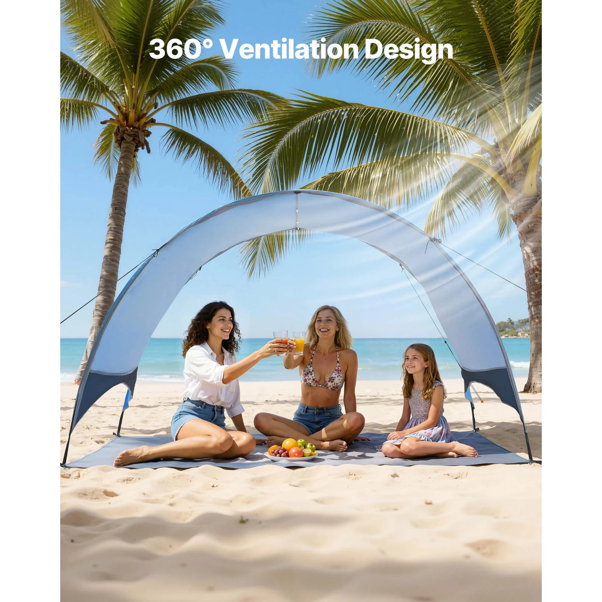 SucceBuy UPF 50 Beach Tent Sun Shelter for Outdoor Camping