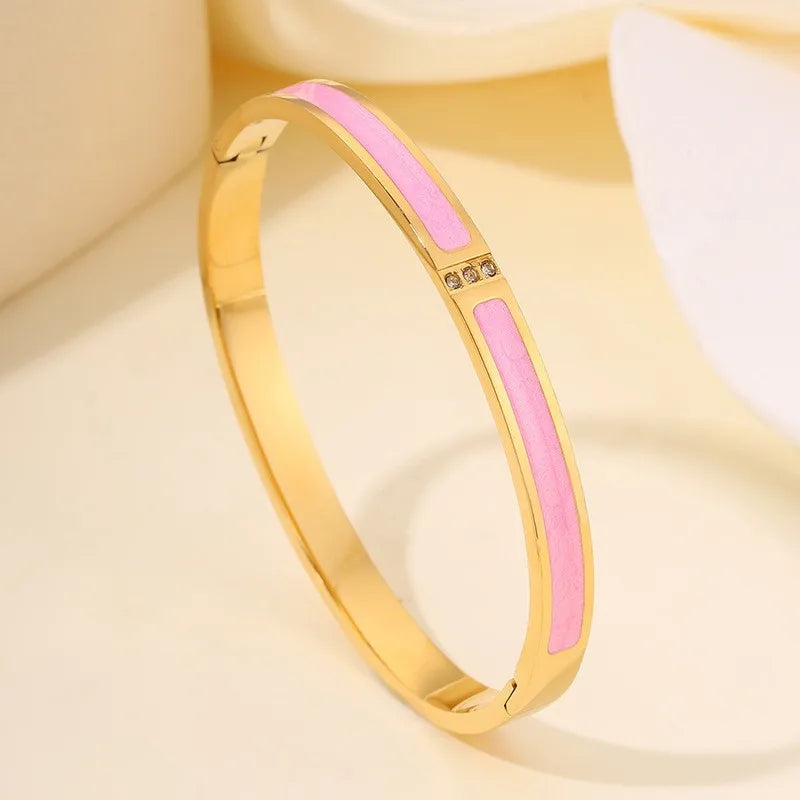 5/1pcs Sparkling Zirconia Inlaid Stainless Steel Bracelet Set for Women Stackable Bangles Fashion Non Fading Jewelry Gift