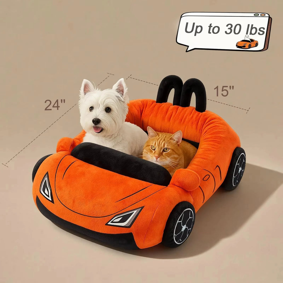 CWV Supercar Cat Bed With Pillow Soft Coral Fleece Kitten