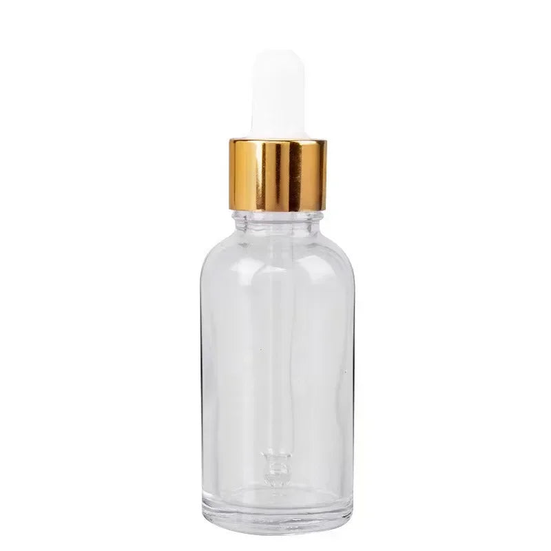 28pcs 15/30/50ml Golden Empty Dropper Bottle Essential Oil Glass Bottle Refillable Aromatherapy with Funnel Glass Eye Dropper