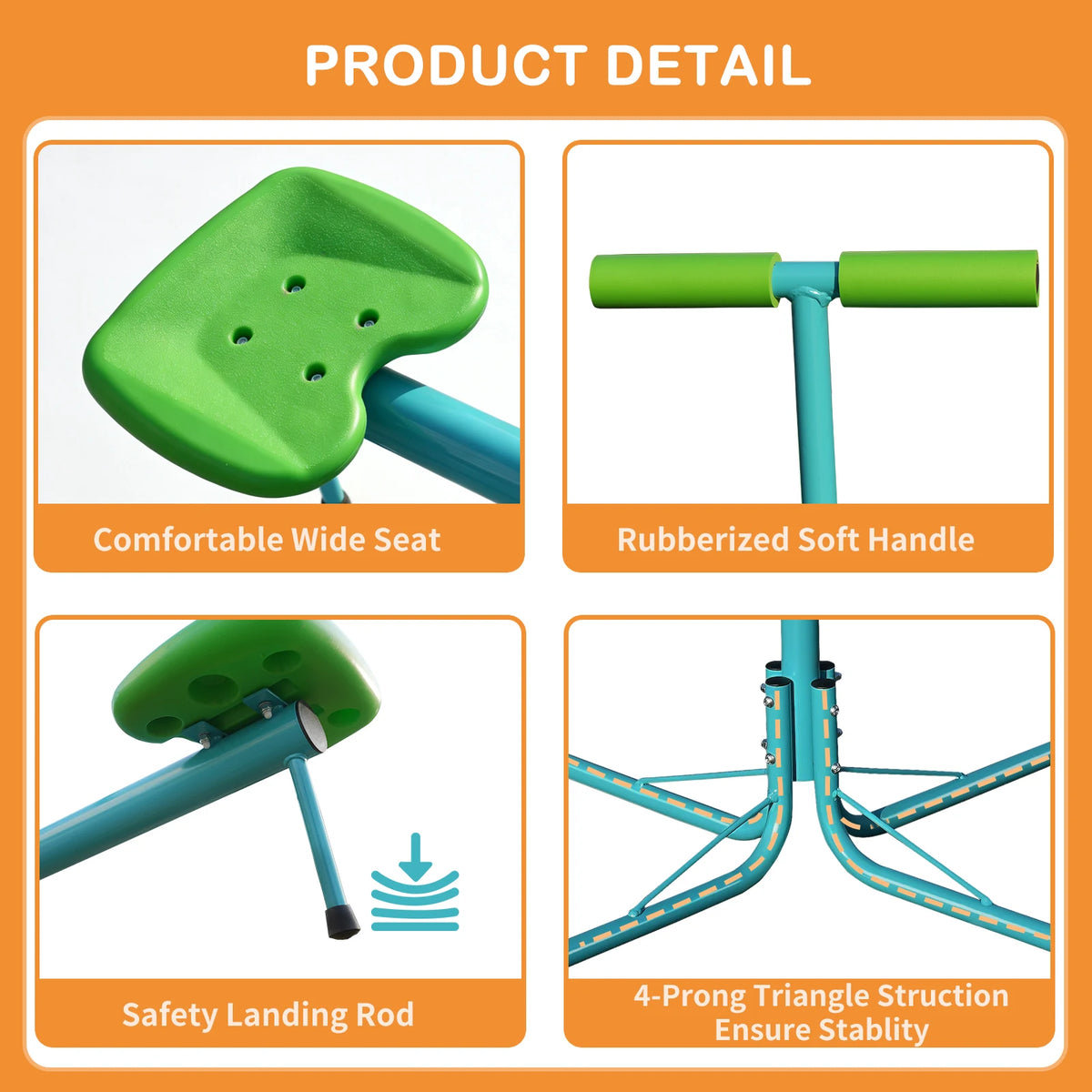 Seesaw,Swiveling 360 Degrees Toddlers Sit and Spin Teeter Totter, Kids Outdoor Play Equipment for Backyard Playground