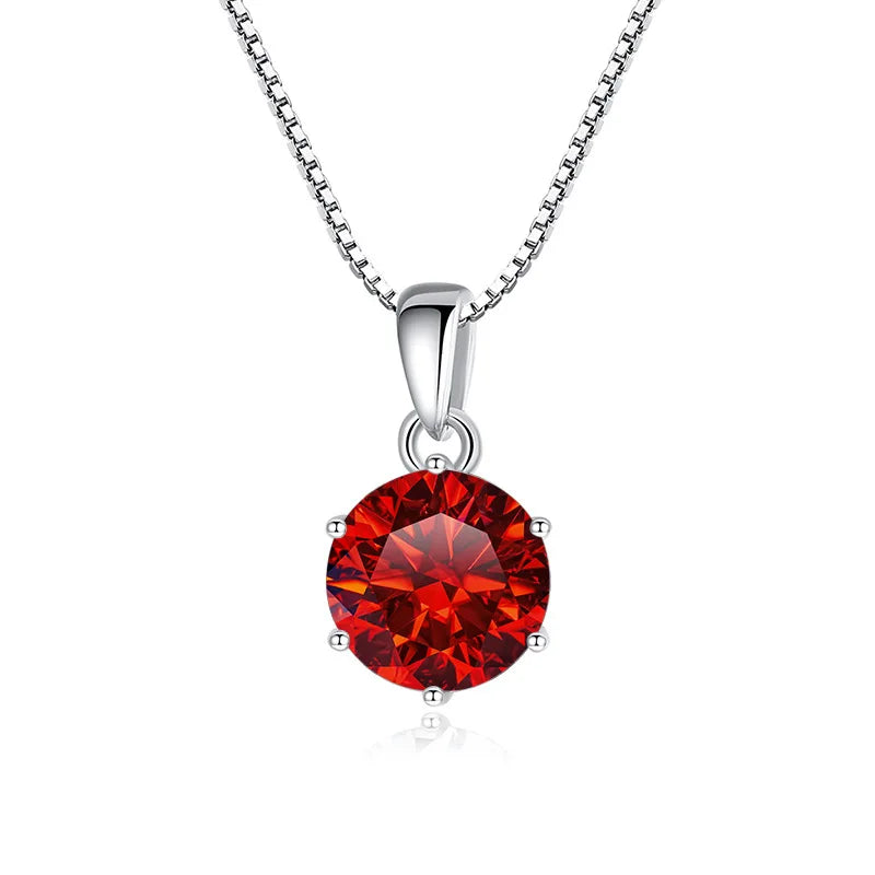 Genuine Moissanite Pendant Necklace For Women In 925 Sterling Silver