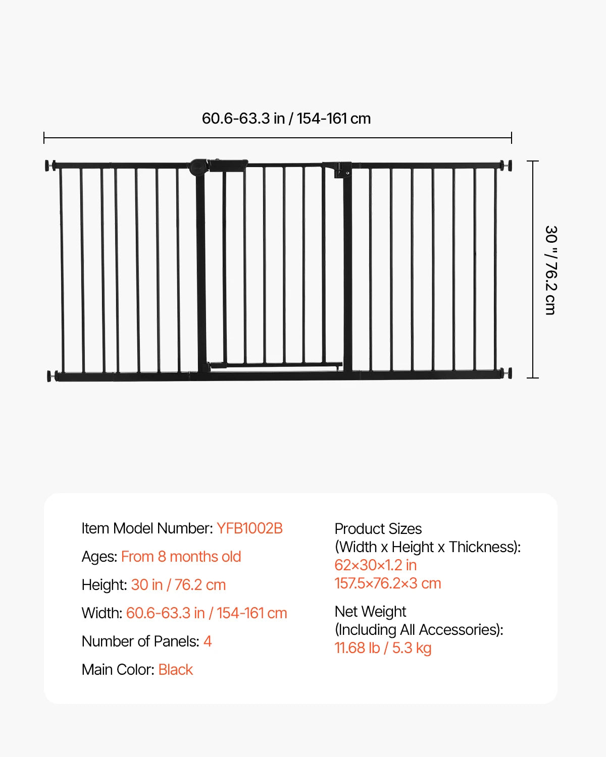 SucceBuy Baby Gate Pressure Mount Walk Through Doorways