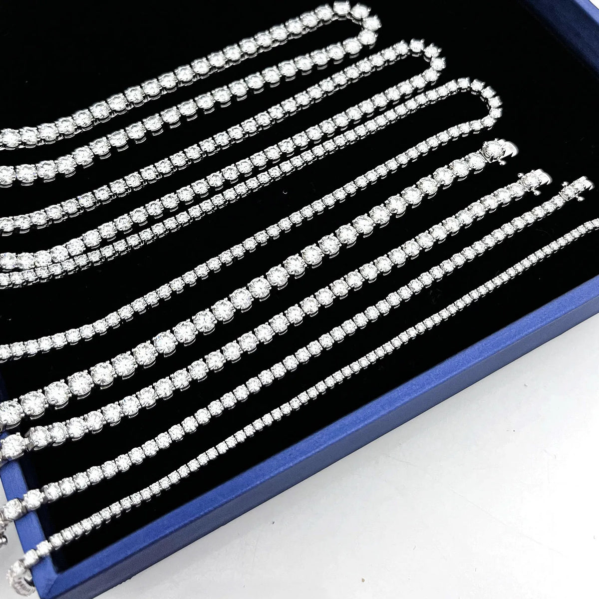 LYEE CYEE Sterling Silver VVS Moissanite Tennis Chain Necklace