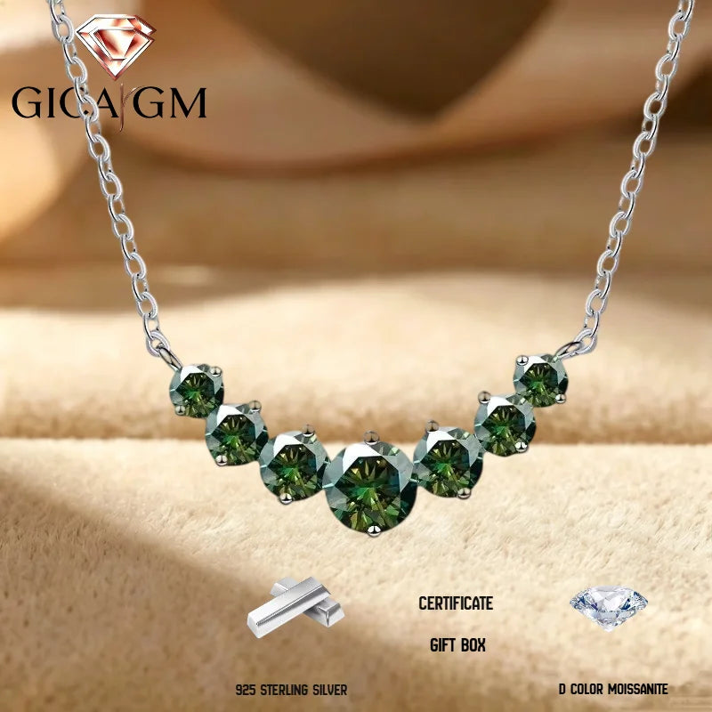 Moissanite Necklace In 925 Sterling Silver For Engagement Gifts