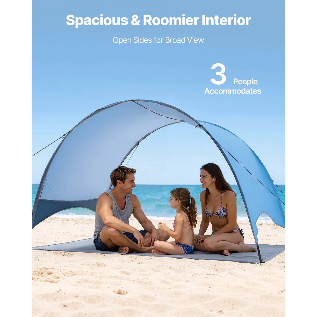 SucceBuy UPF 50 Beach Tent Sun Shelter for Outdoor Camping