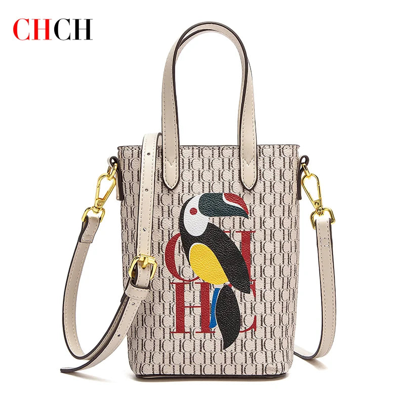 CHCH Women's Phone Bag 2025 New Black Simple Texture Women's Crossbody Bag Wallet