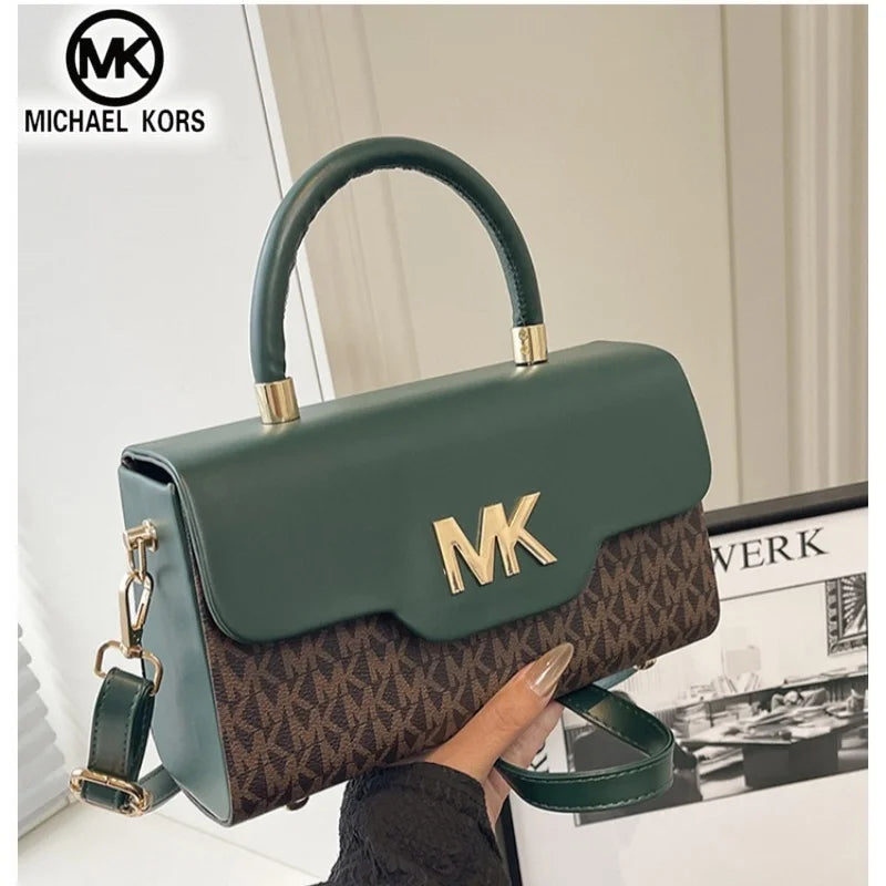 Michael Kors women's fashionable crossbody single shoulder handbag MK classic letter multifunctional small square bag