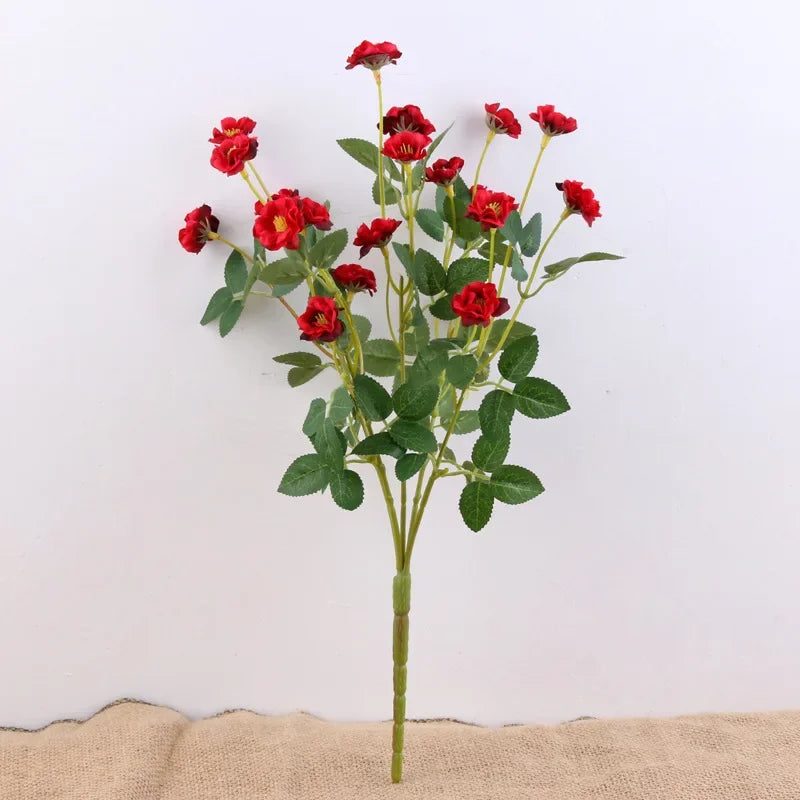Youyouhuan Artificial Silk Rose Garden Decor Bouquet 15 Heads