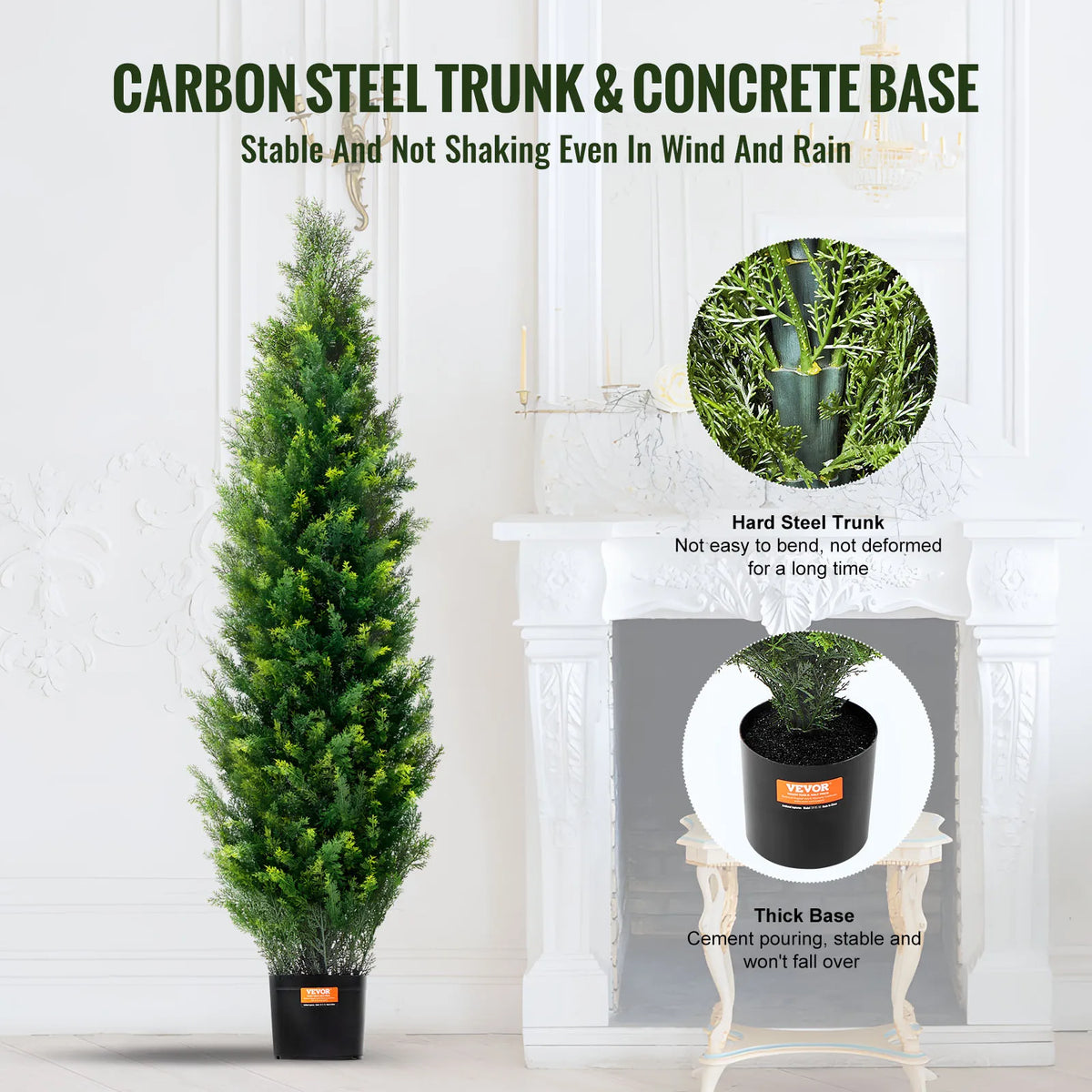SucceBuy Artificial Cedar Topiary Tree Indoor Outdoor Decor