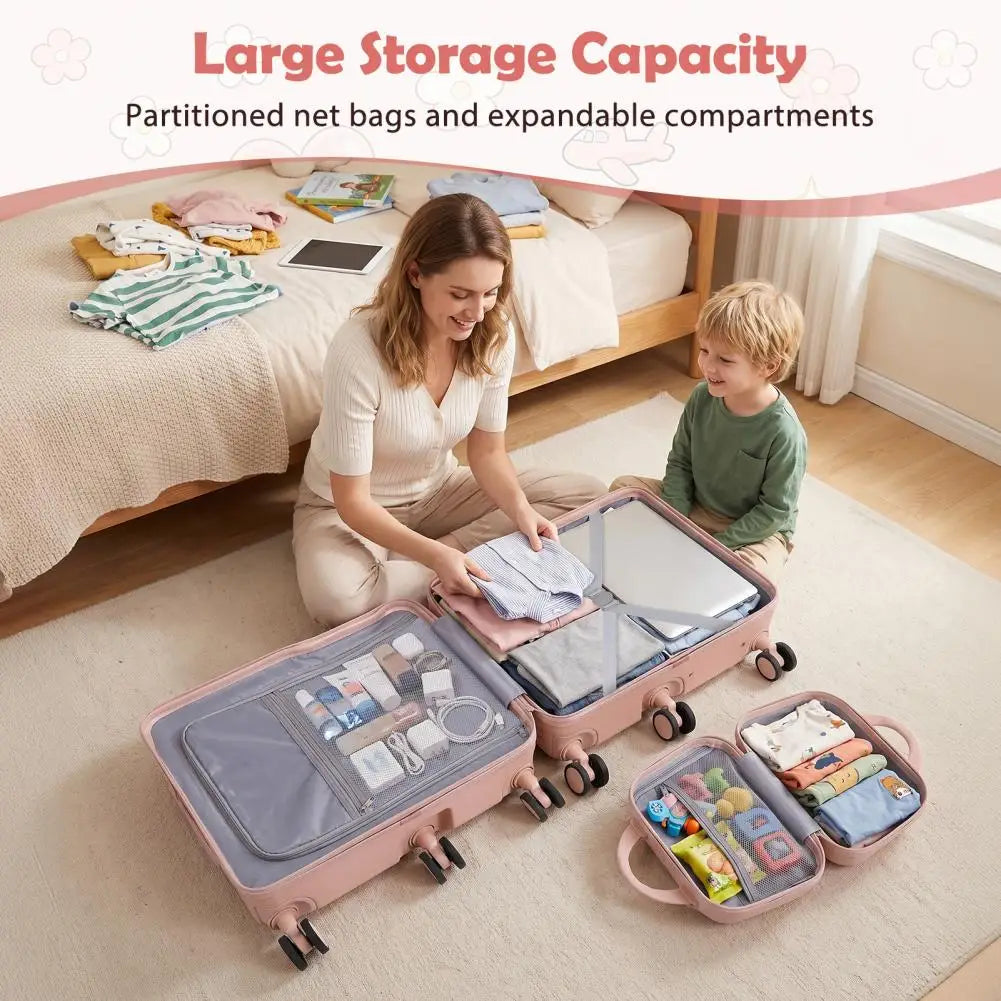 SANWOOD Toddler Ride On Luggage With Foldable Footrest
