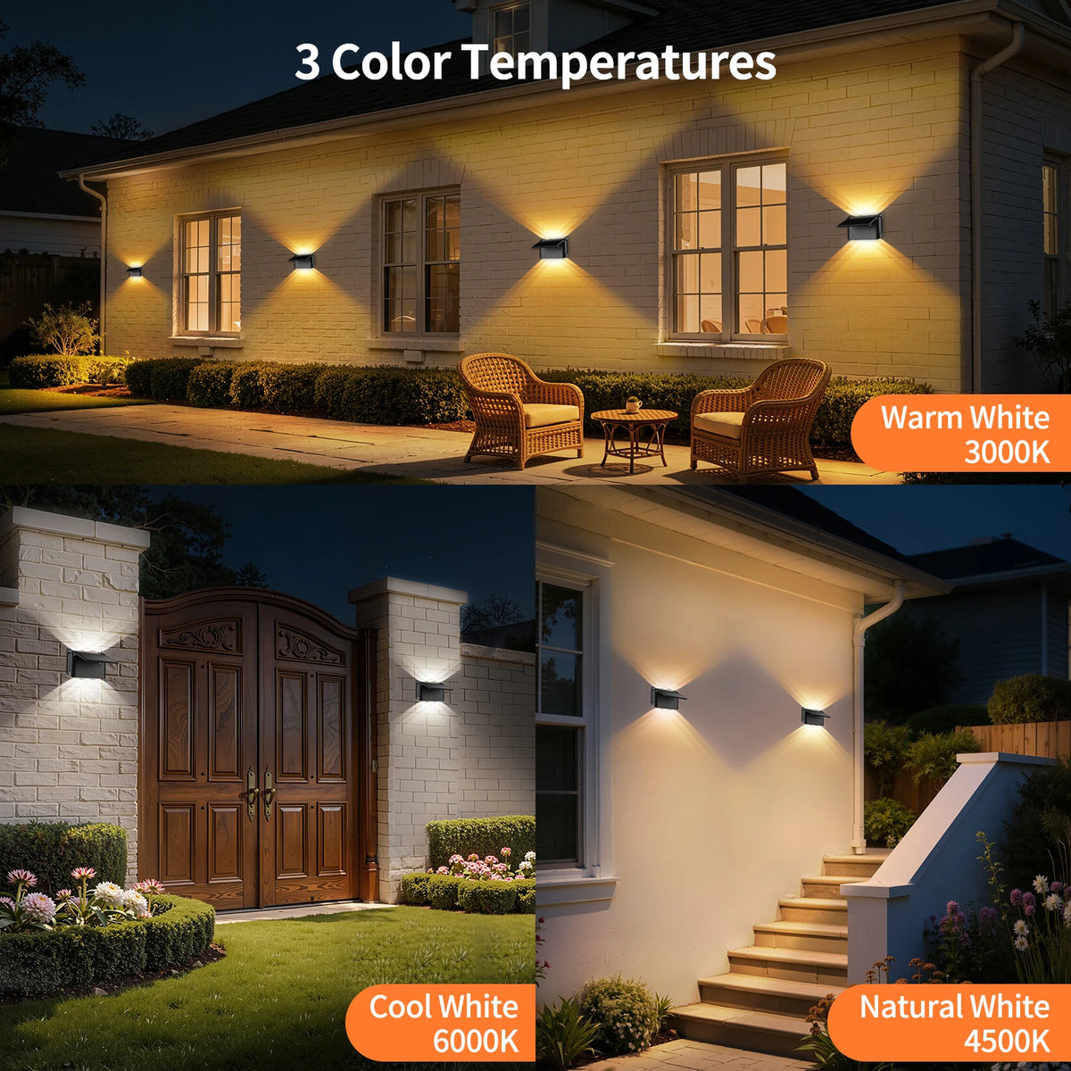 Intelamp Solar Wall Lights 2 Pack With Remote IP65 Waterproof