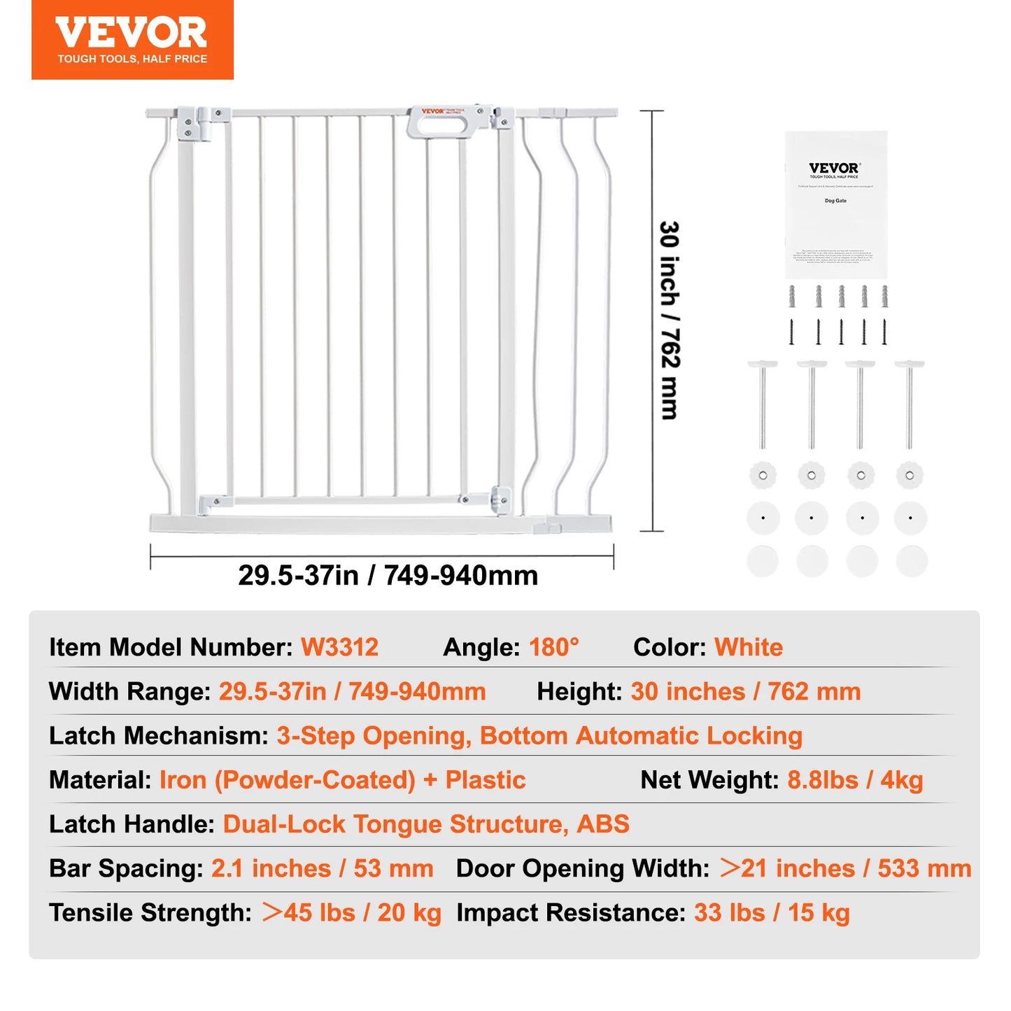 SucceBuy Baby Gate Pressure Mount Walk Through Doorways