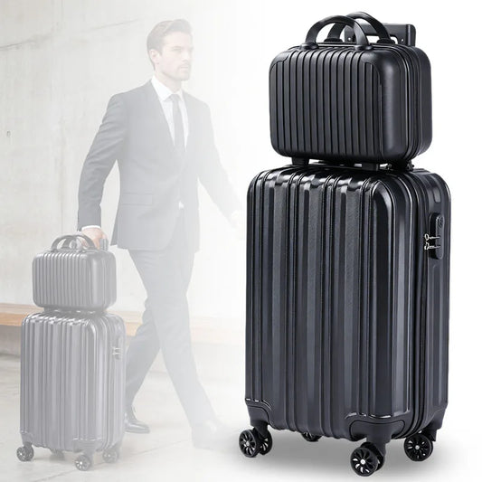 2 Piece Hardside Luggage Set - 20 Inch Carry On Suitcase with TSA Lock, USB Port & Silent Spinner Wheels, Lightweight PC+ABS Travel Luggage for Business Trip