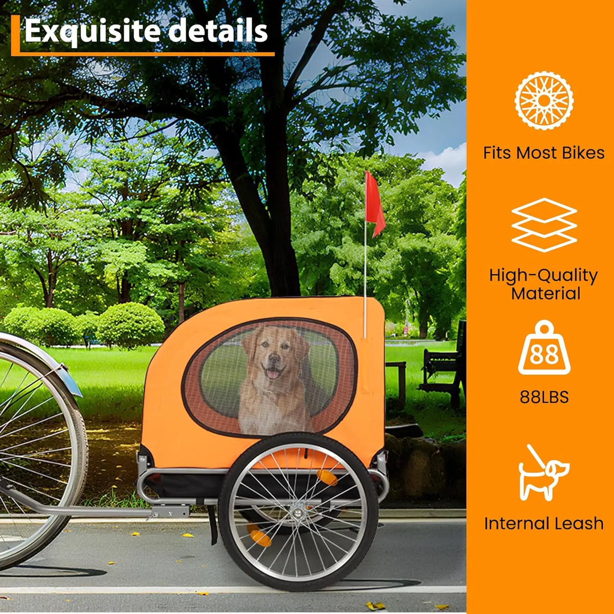 Twister CK Foldable Dog Bike Trailer With Universal Coupler