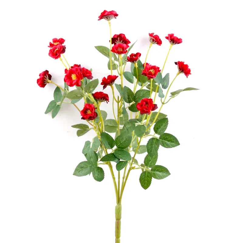 Youyouhuan Artificial Silk Rose Garden Decor Bouquet 15 Heads