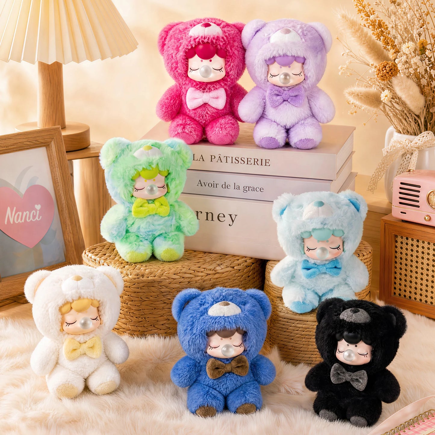 Rolife Nanci Blind Box Nanci Bear Inner World Plush Pendant Action Figure Surprise Box Plush Doll Keychain Toys for Bag Decor Gift for Adults Friends