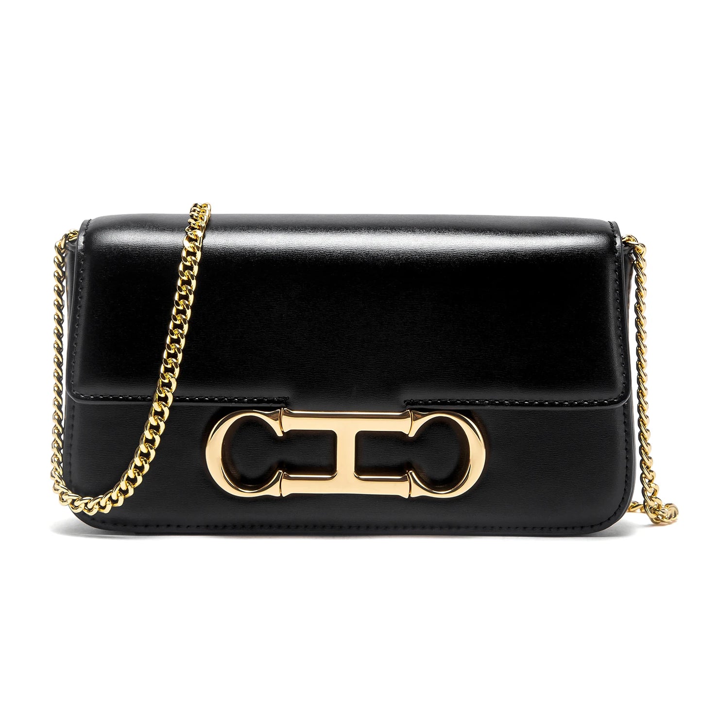 CHCH Women's Chain Bag Summer New Black Shoulder Bag Women's Flip Phone Bag