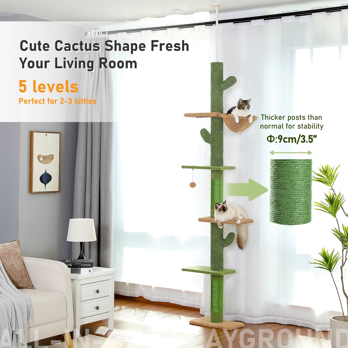PAWZ Road Indoor Cat Tree Tower With Hammock And Scratcher