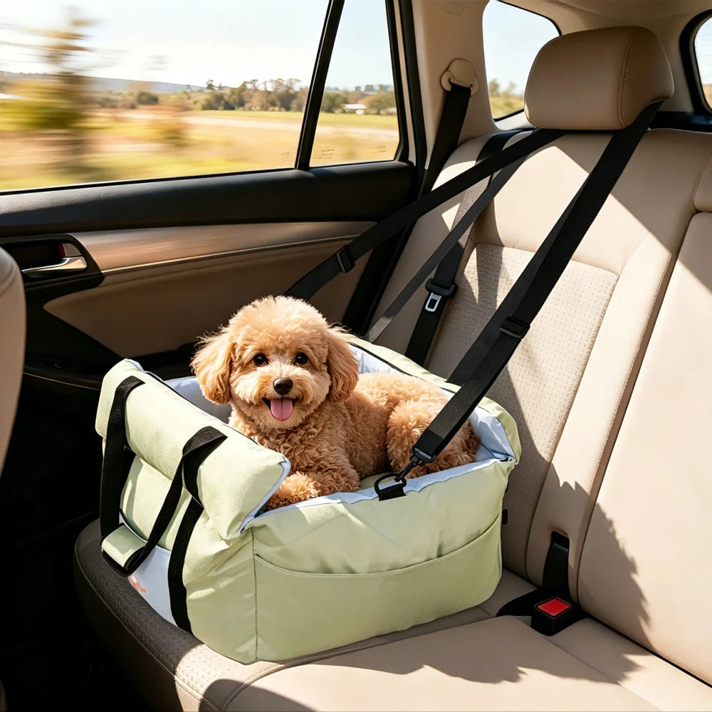 BORWART Portable Dog Car Seat Pet Booster Travel Carrier Bed