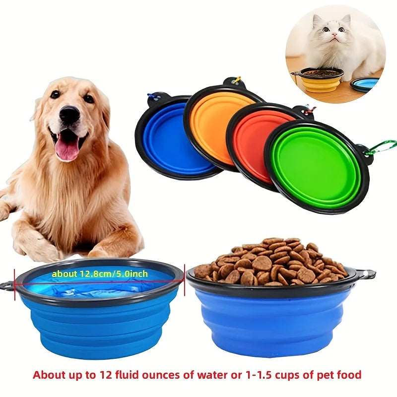Portable Collapsible TPR Pet Food Bowl For Cats And Dogs