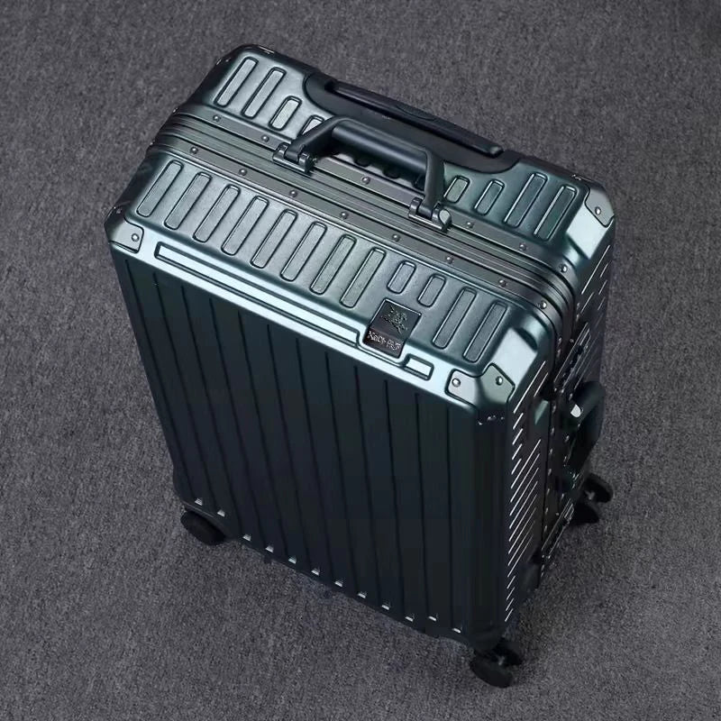 New Ultra Sturdy Aluminum Frame Luggage, 2-Pieces Set 20 22 24 26 28 Inch Carry On Luggage Suitcase Set High Aesthetic Board Case, Universal Wheel Business Travel Box Set, Optional 20-28 Inch