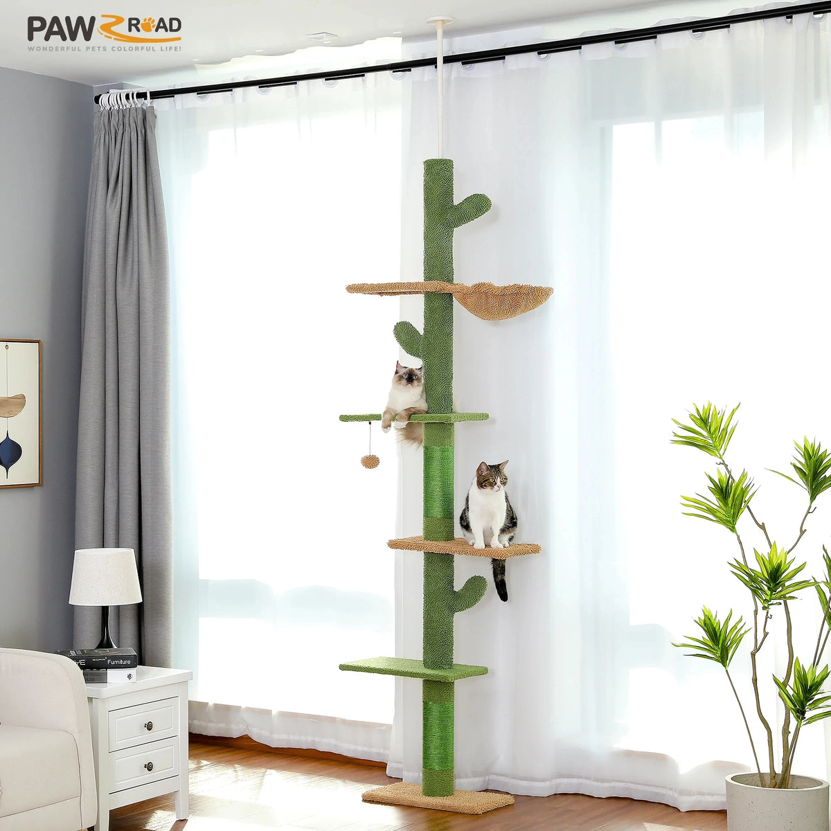 PAWZ Road Indoor Cat Tree Tower With Hammock And Scratcher