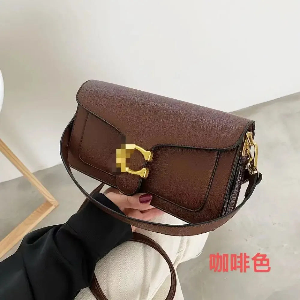 2026 new classic messenger bag, niche handbag, high-quality pure color simple small square bag, commuting shoulder bag