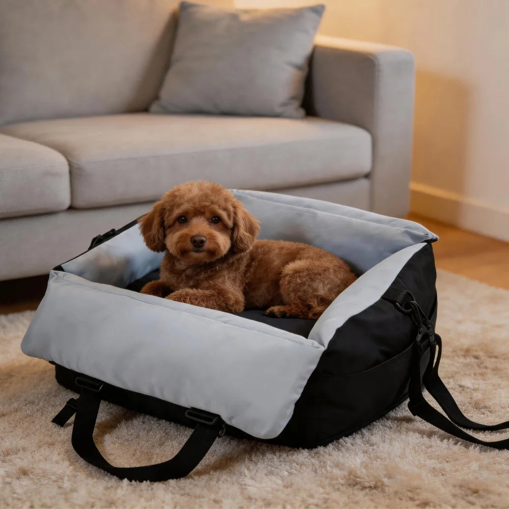 BORWART Portable Dog Car Seat Pet Booster Travel Carrier Bed