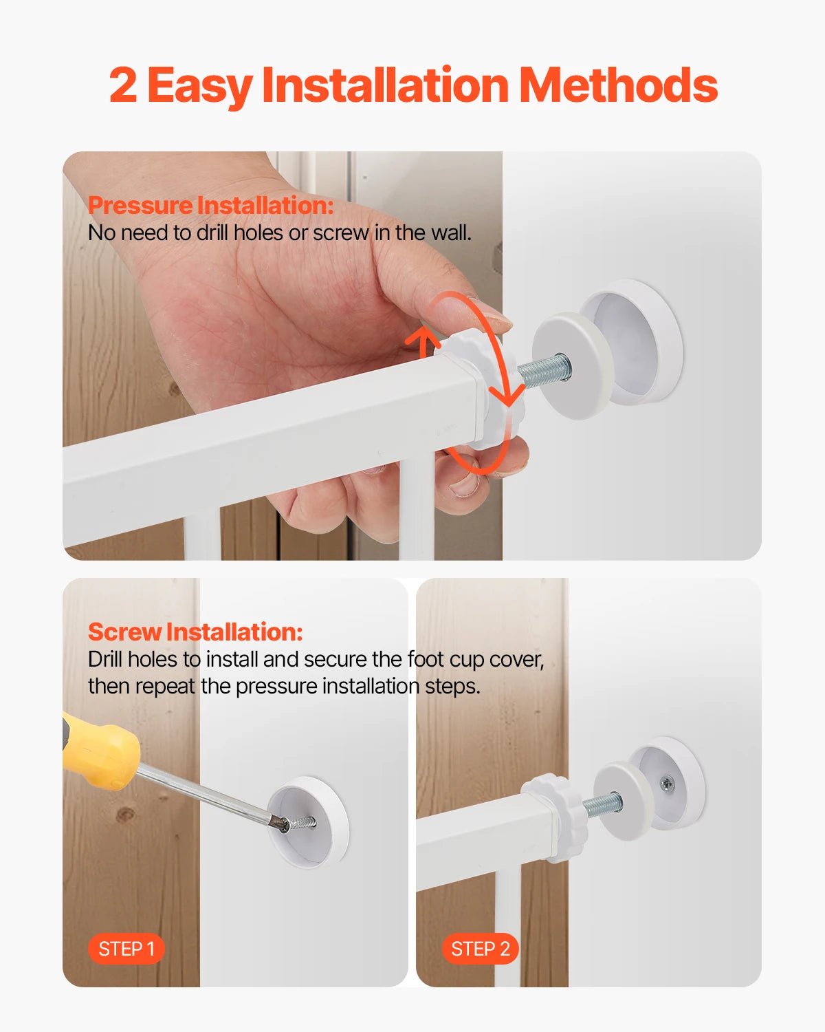 SucceBuy Baby Gate Pressure Mount Walk Through Doorways